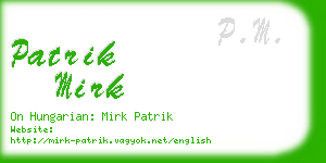 patrik mirk business card